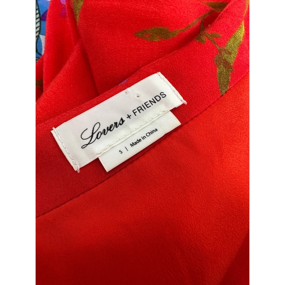 LOVERS + FRIENDS | Red Floral Midi Maxi Skirt Small Romantic Elegant Feminine - Picture 5 of 10